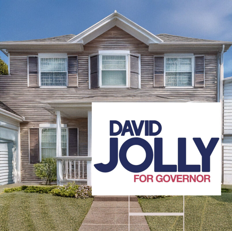 David Jolly For Governor 2026 Campaign Yard Sign