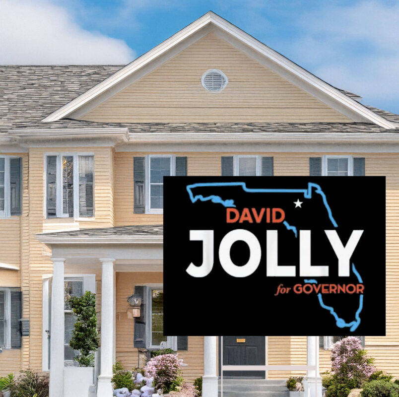 David Jolly for Florida Governor 2026 Democratic Yard Sign