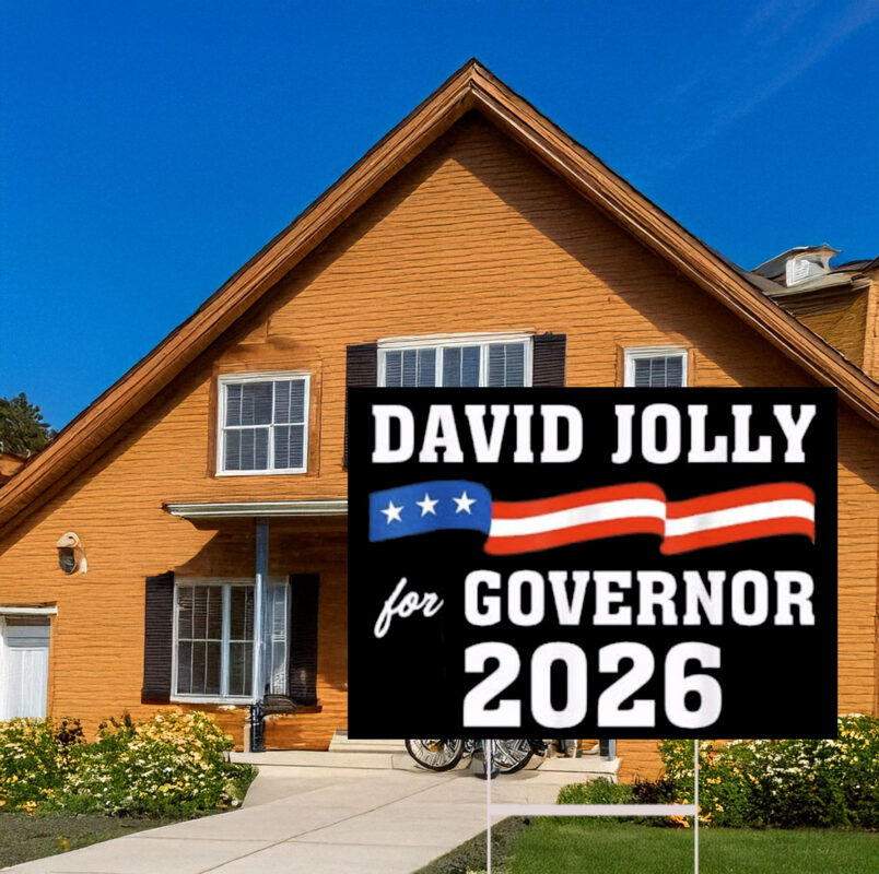 Vintage David Jolly for Governor of Florida 2026 Yard Sign