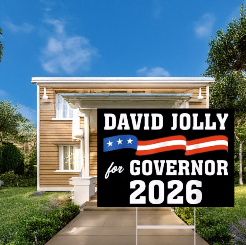 Vintage David Jolly for Governor of Florida 2026 Yard Sign
