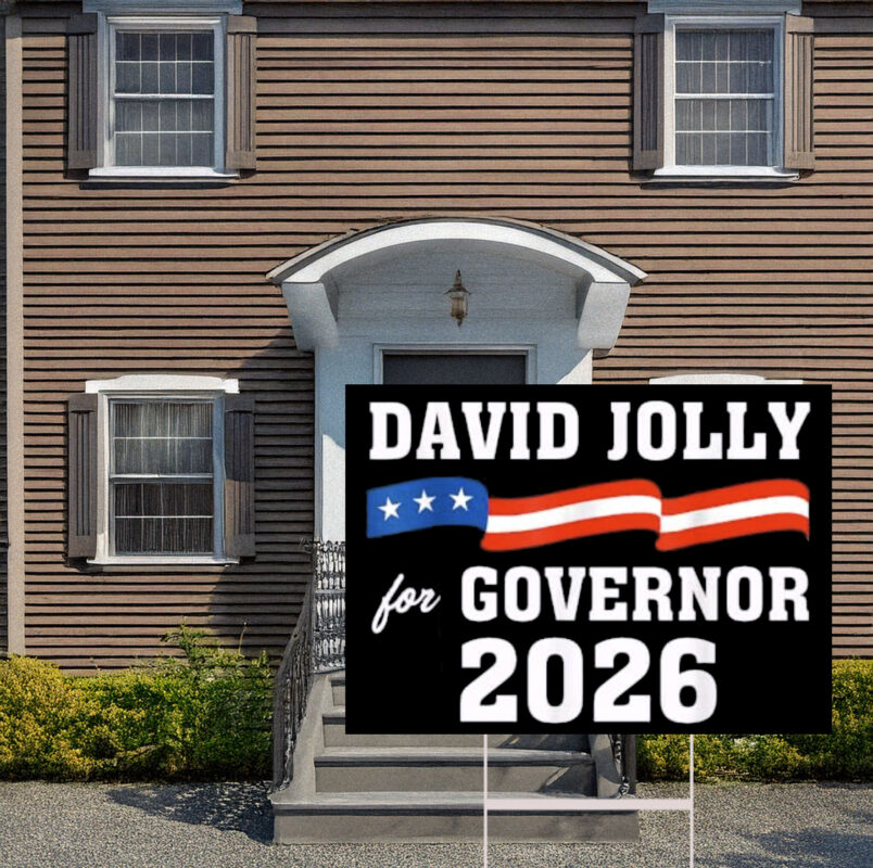 Vintage David Jolly for Governor of Florida 2026 Yard Sign