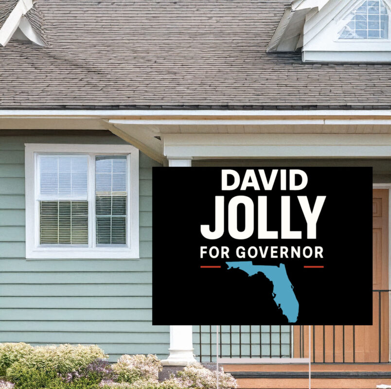 David Jolly For Governor 2026 Election Democratic Yard Sign