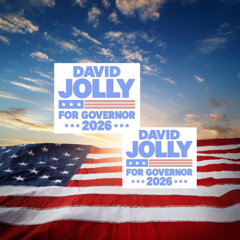 David Jolly For Governor 2026 Florida Election Sticker