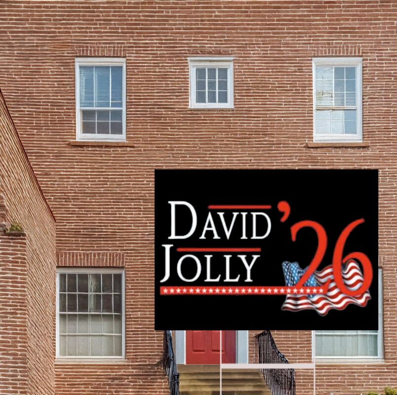 David Jolly Governor 2026 Democratic Yard Sign