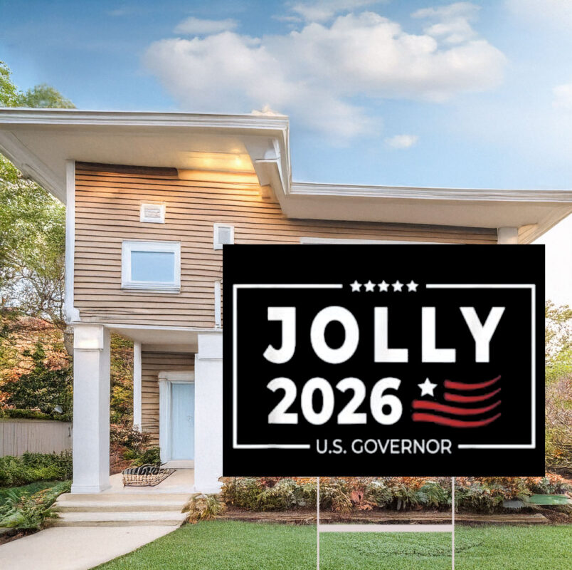 Jolly 2026 US Governor Yard Sign