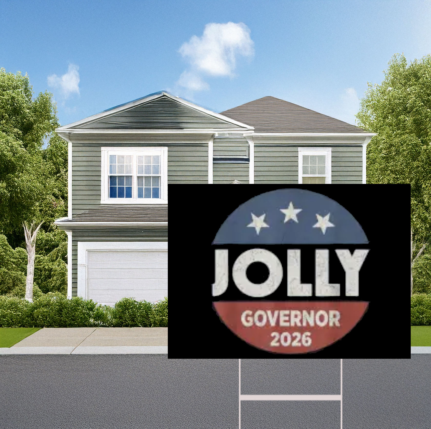 Jolly Governor 2026 Democratic Yard Sign